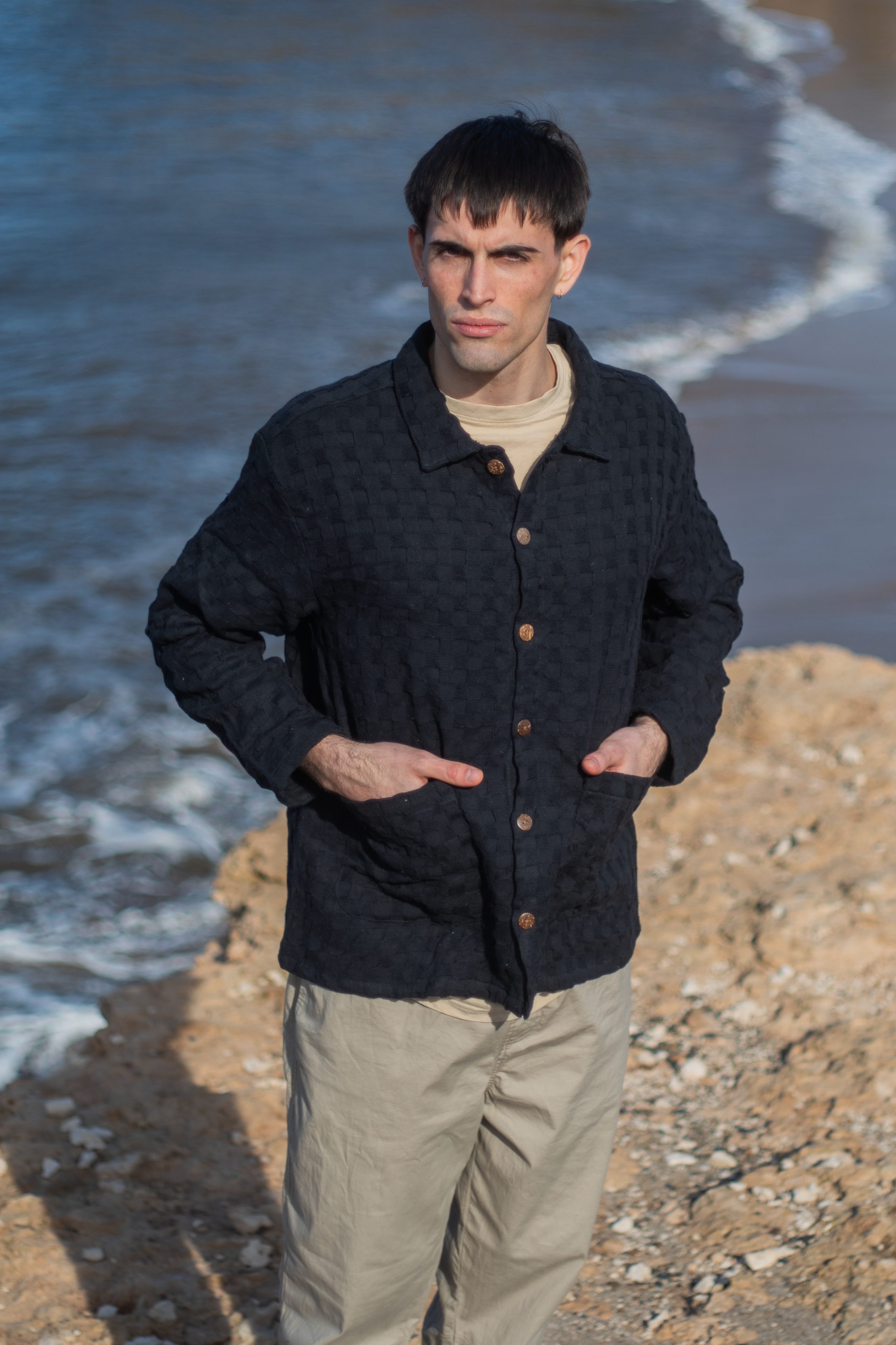 CAMISACO WAFFLE NEGRO - Image 1